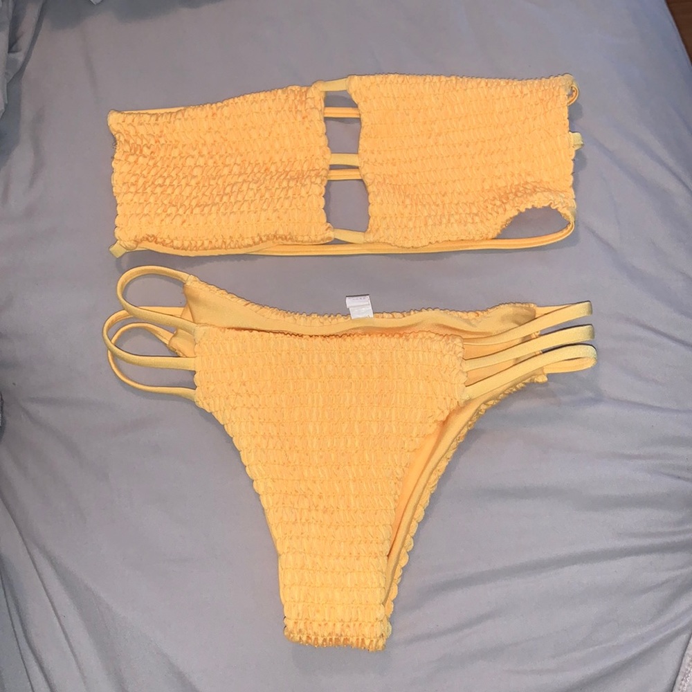 Yellow ruffle zaful bikini size medium